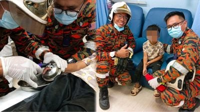 男童手指卡进滤网拔不出 消拯员急救援：他稳上脸书主页了！